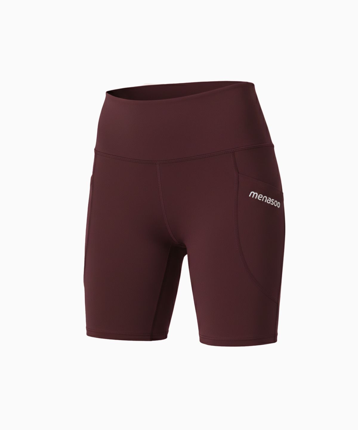 미나수(MENASOO) Line 5 Leggings Shorts_Burgundy