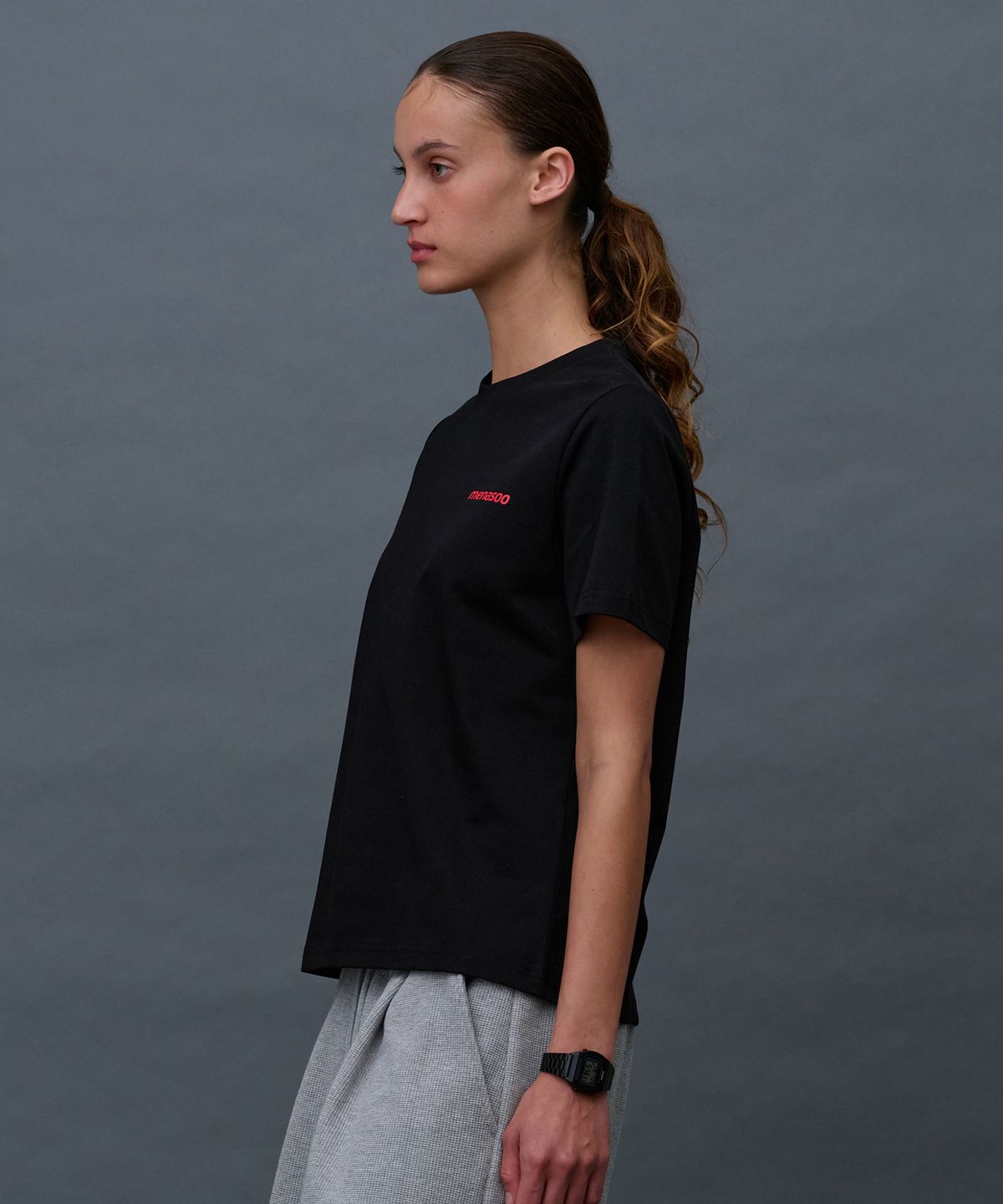 미나수(MENASOO) Sorona No Rush T Shirt (Basic Fit)_Black