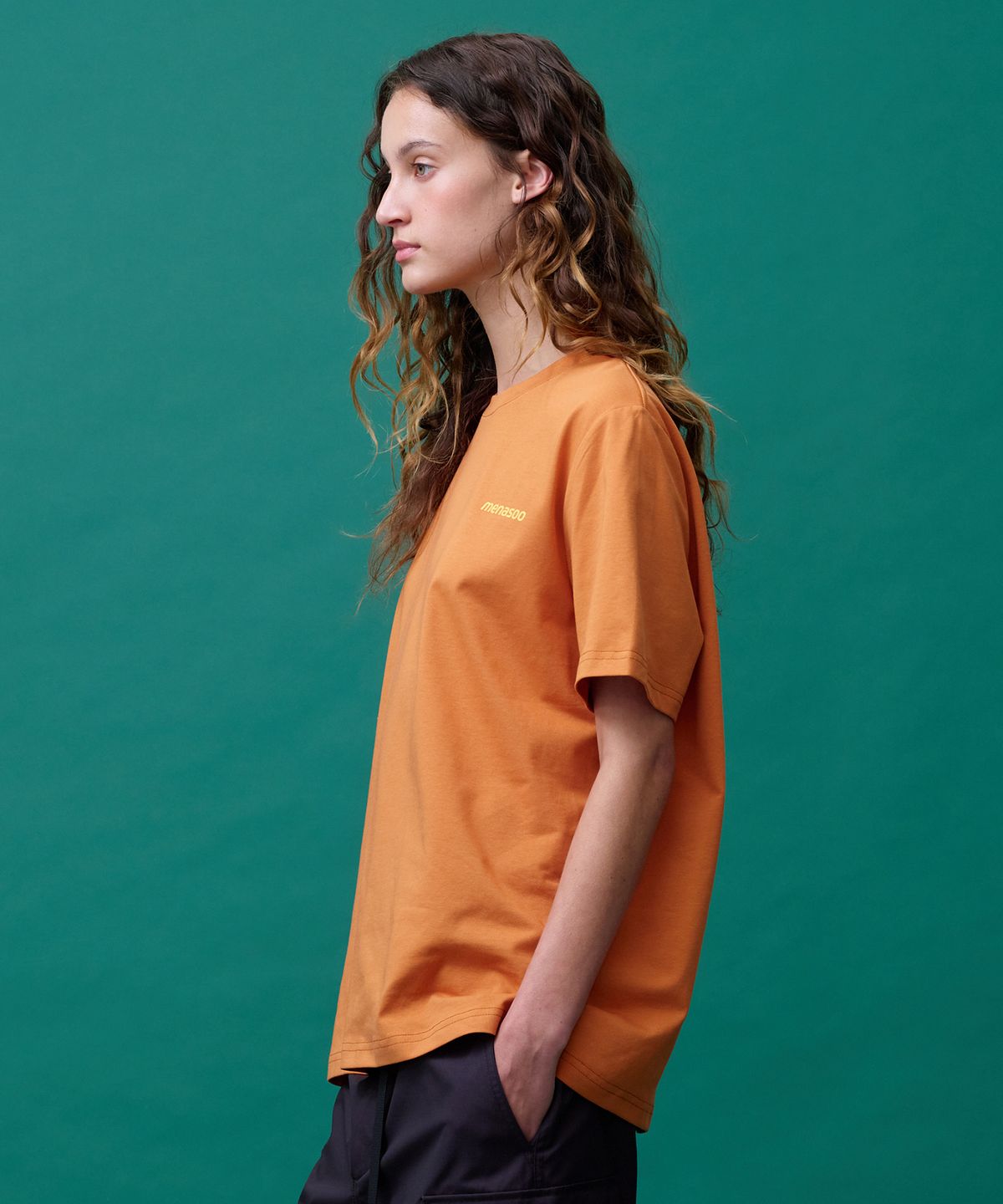 미나수(MENASOO) Sorona No Rush T Shirt (Basic Fit)_Orange