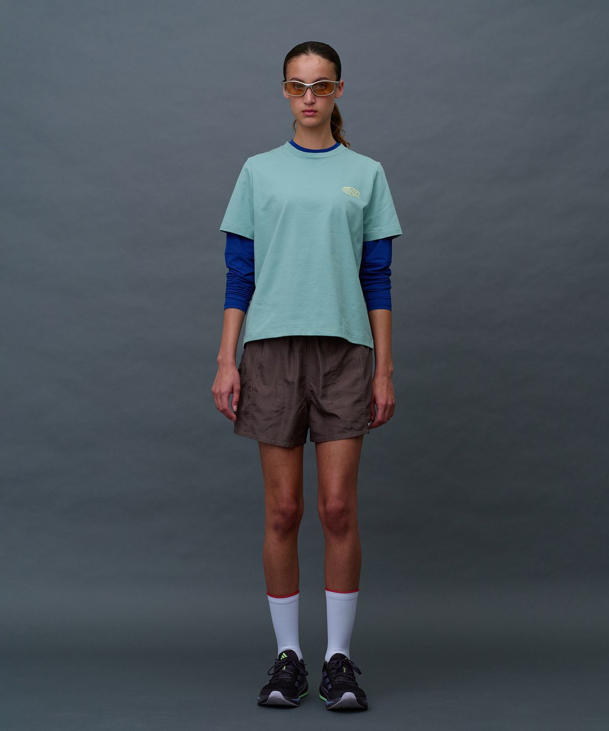 미나수(MENASOO) Run Symbol Sorona T Shirt (Basic Fit)_Mint