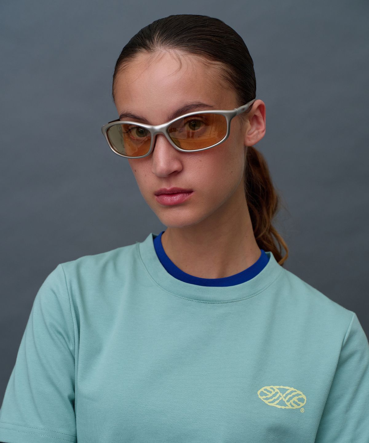 미나수(MENASOO) Run Symbol Sorona T Shirt (Basic Fit)_Mint
