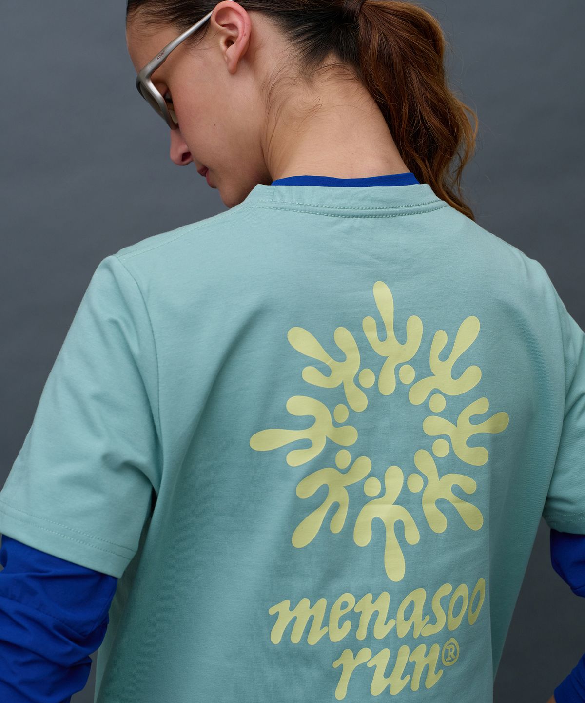 미나수(MENASOO) Run Symbol Sorona T Shirt (Basic Fit)_Mint
