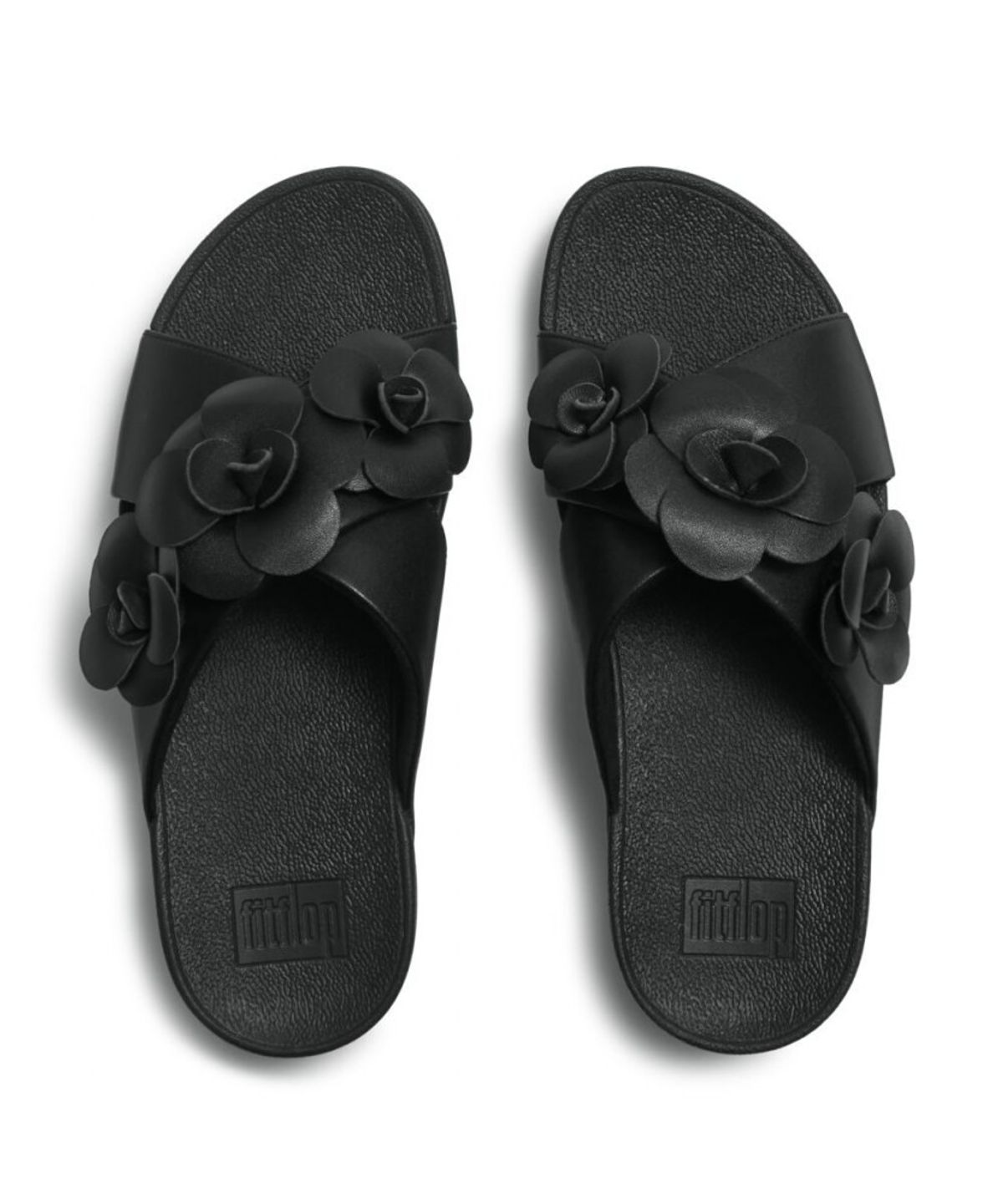 핏플랍(FITFLOP) 여성 루루 플라워 크로스 슬라이드 샌들  블랙 (FT63K2D215)