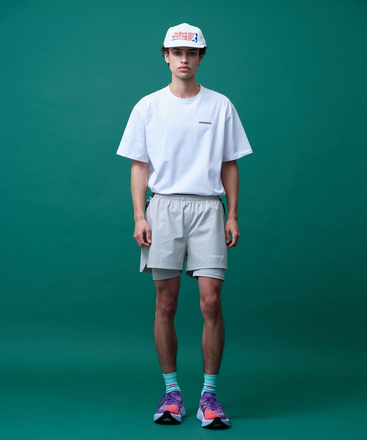 미나수(MENASOO) Unisex Symbol Sorona Basic T Shirt_White