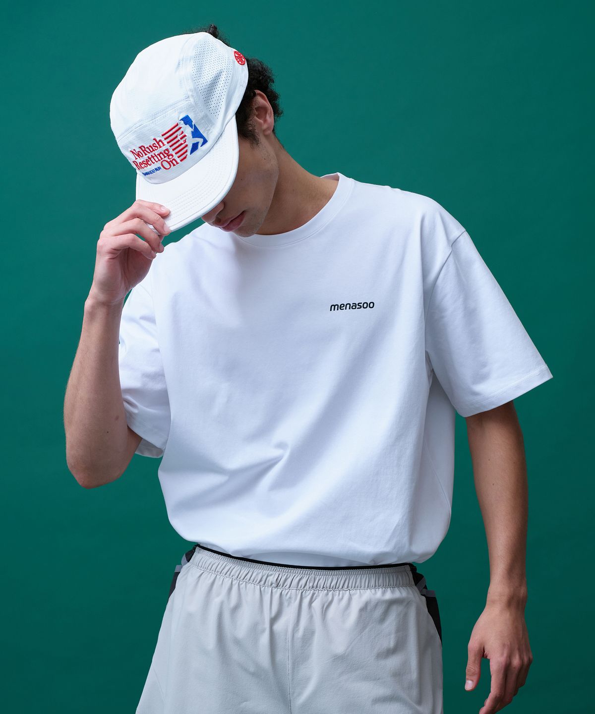 미나수(MENASOO) Unisex Symbol Sorona Basic T Shirt_White