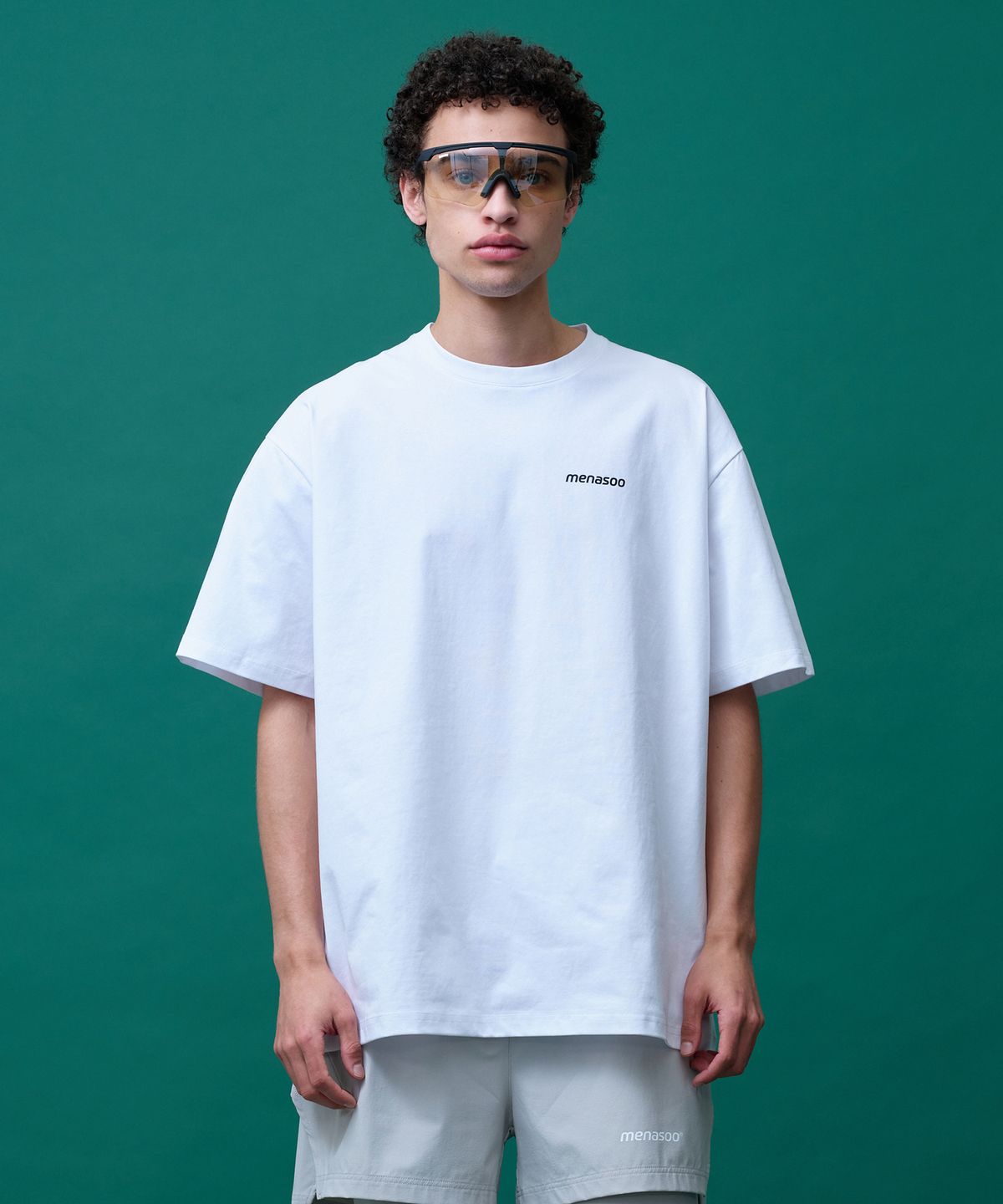 미나수(MENASOO) Unisex Symbol Sorona Basic T Shirt_White