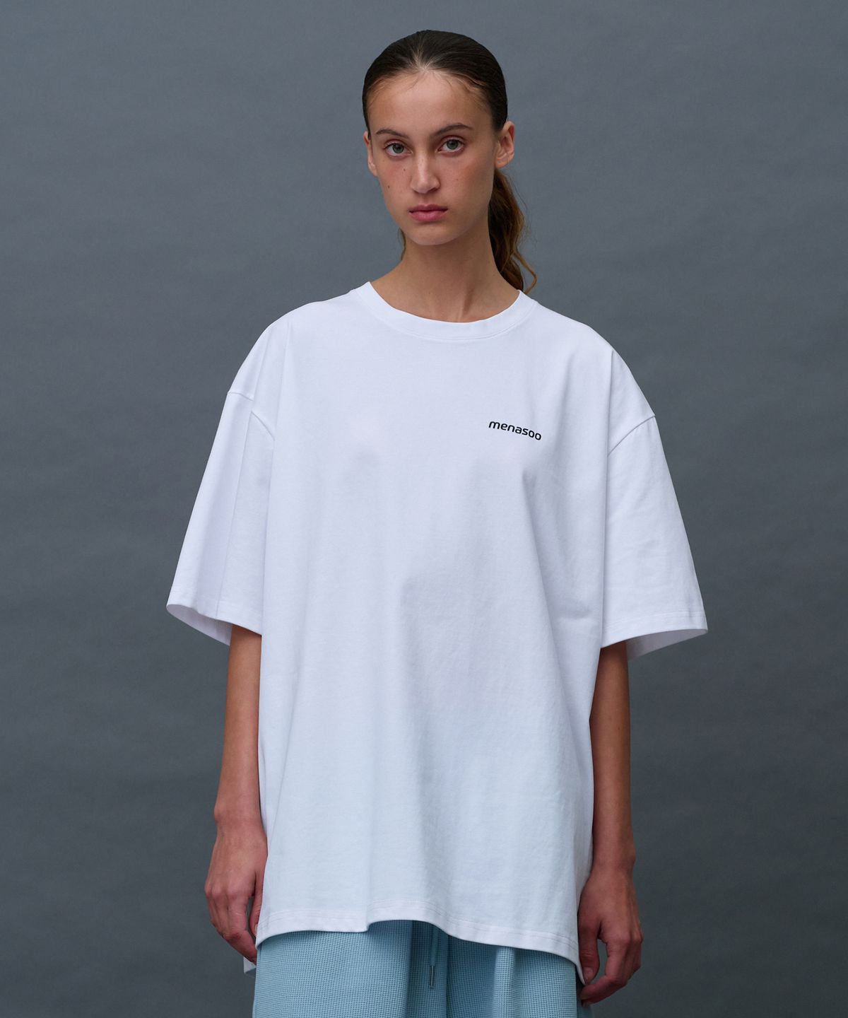 미나수(MENASOO) Unisex Symbol Sorona Basic T Shirt_White