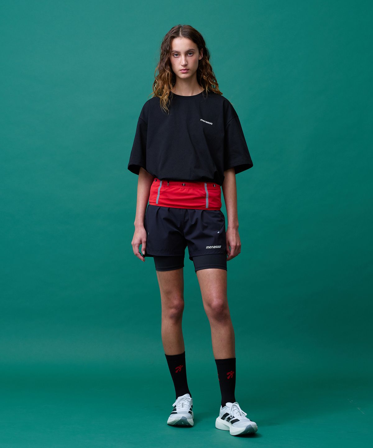 미나수(MENASOO) Unisex Symbol Sorona Basic T Shirt_Black