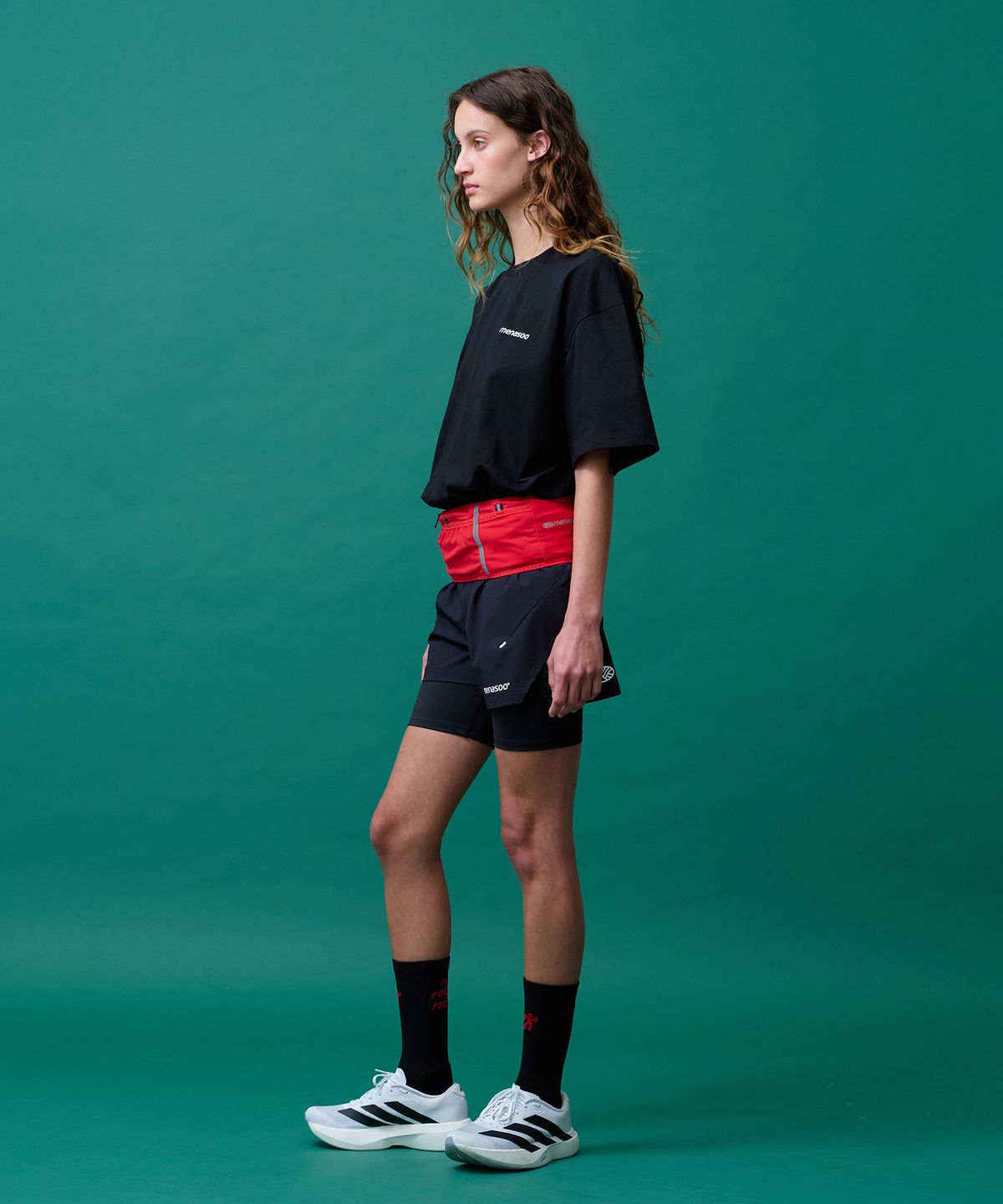 미나수(MENASOO) Unisex Symbol Sorona Basic T Shirt_Black