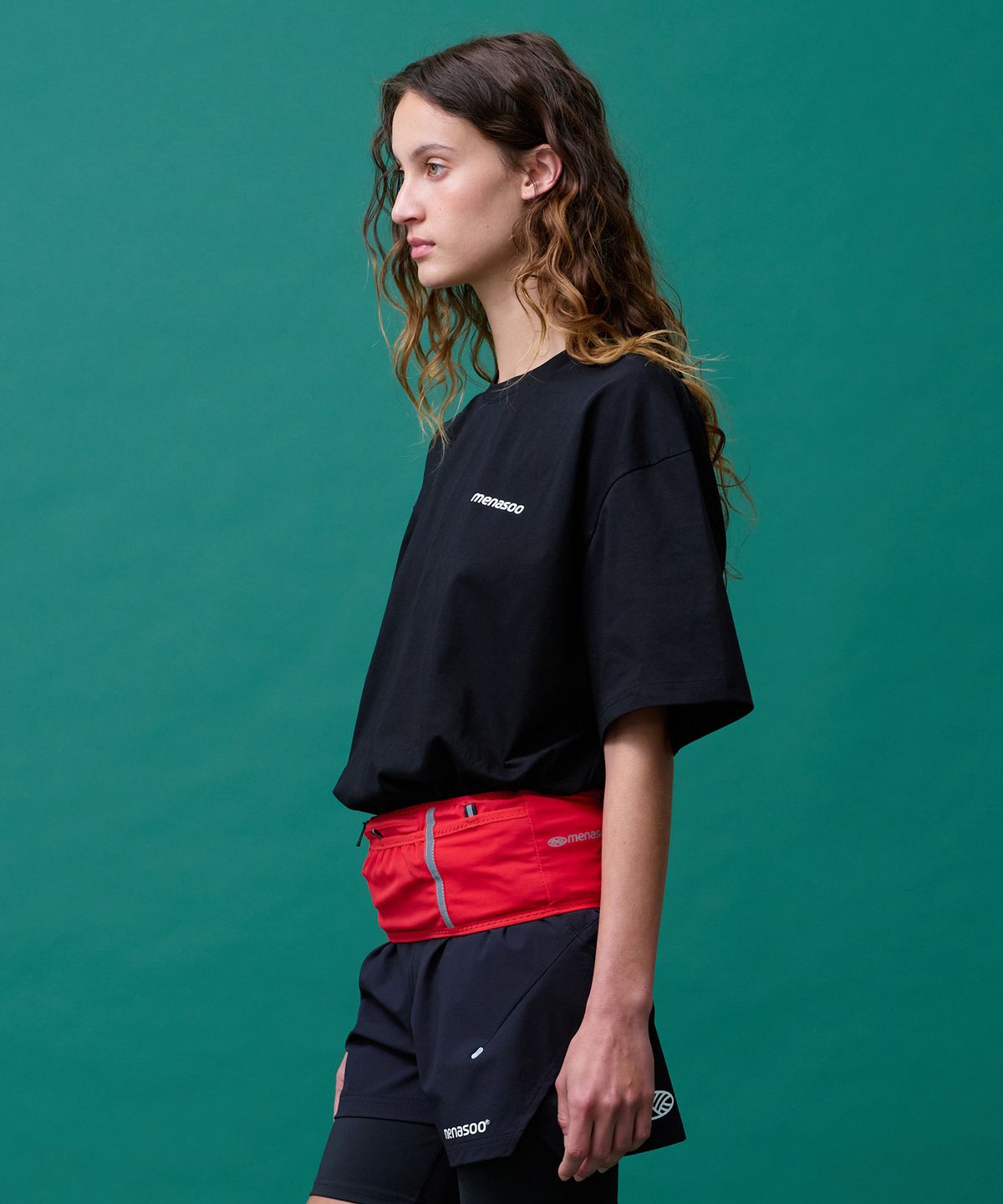 미나수(MENASOO) Unisex Symbol Sorona Basic T Shirt_Black