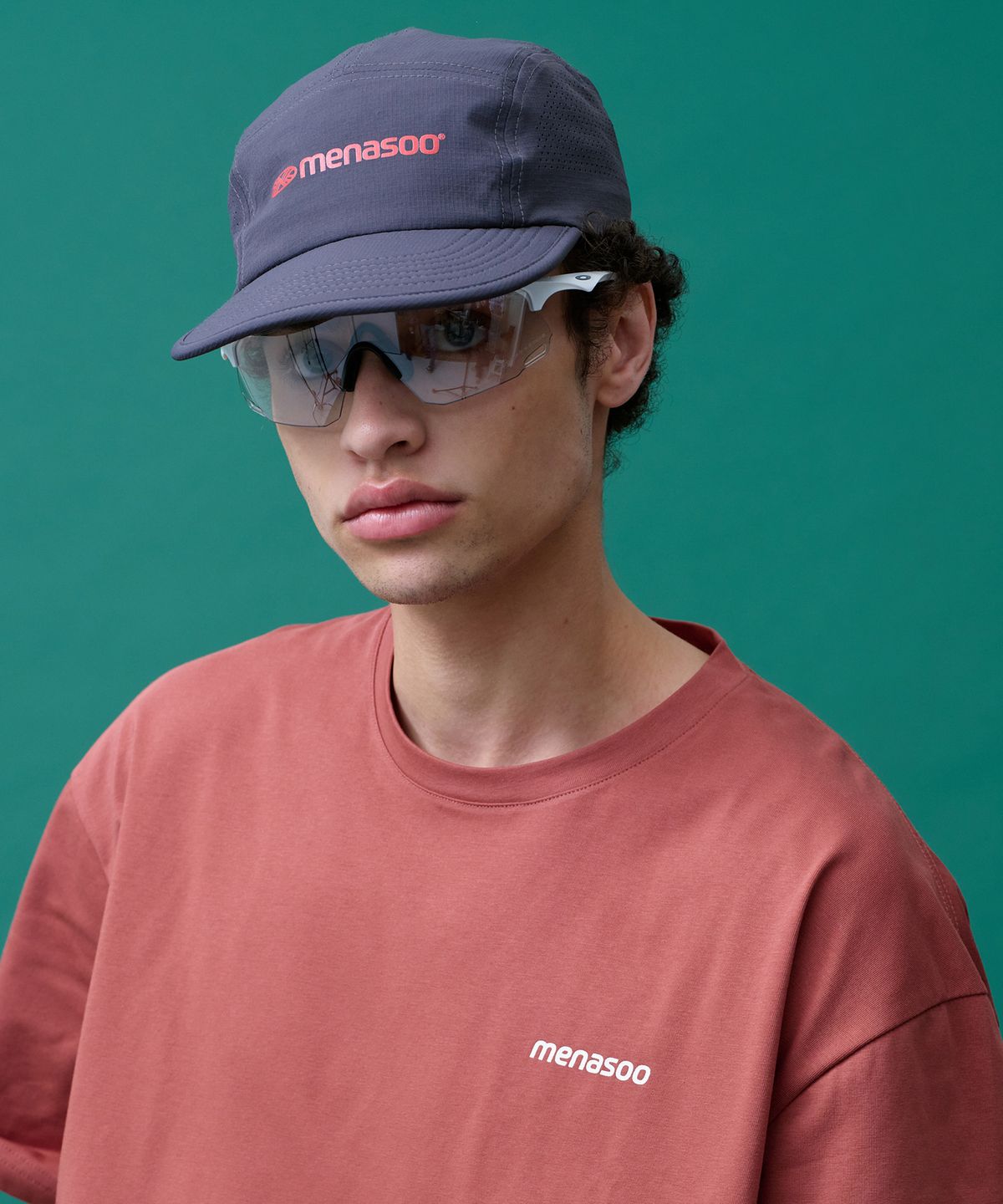 미나수(MENASOO) Unisex Symbol Sorona Basic T Shirt_Brick