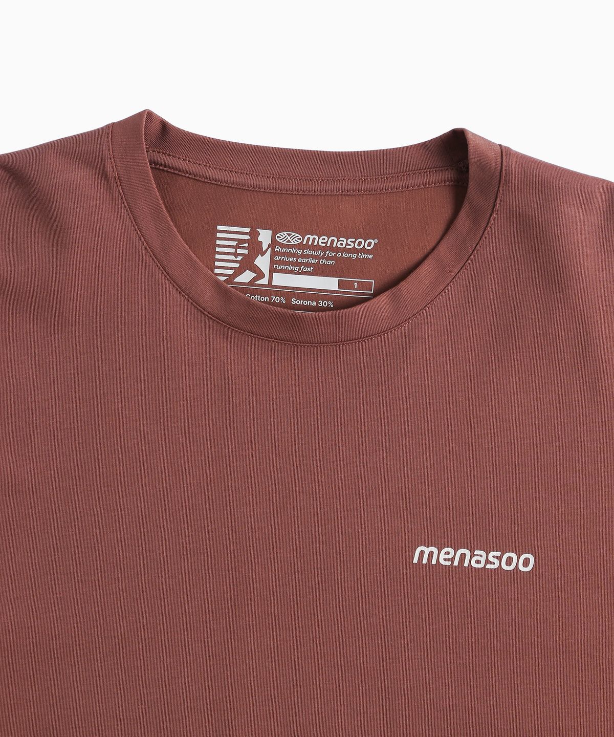미나수(MENASOO) Unisex Symbol Sorona Basic T Shirt_Brick
