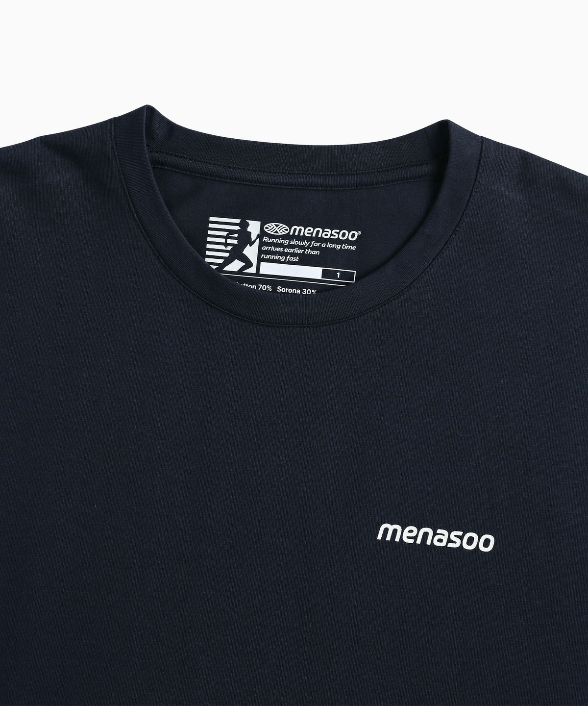 미나수(MENASOO) Unisex Symbol Sorona Basic T Shirt_Navy
