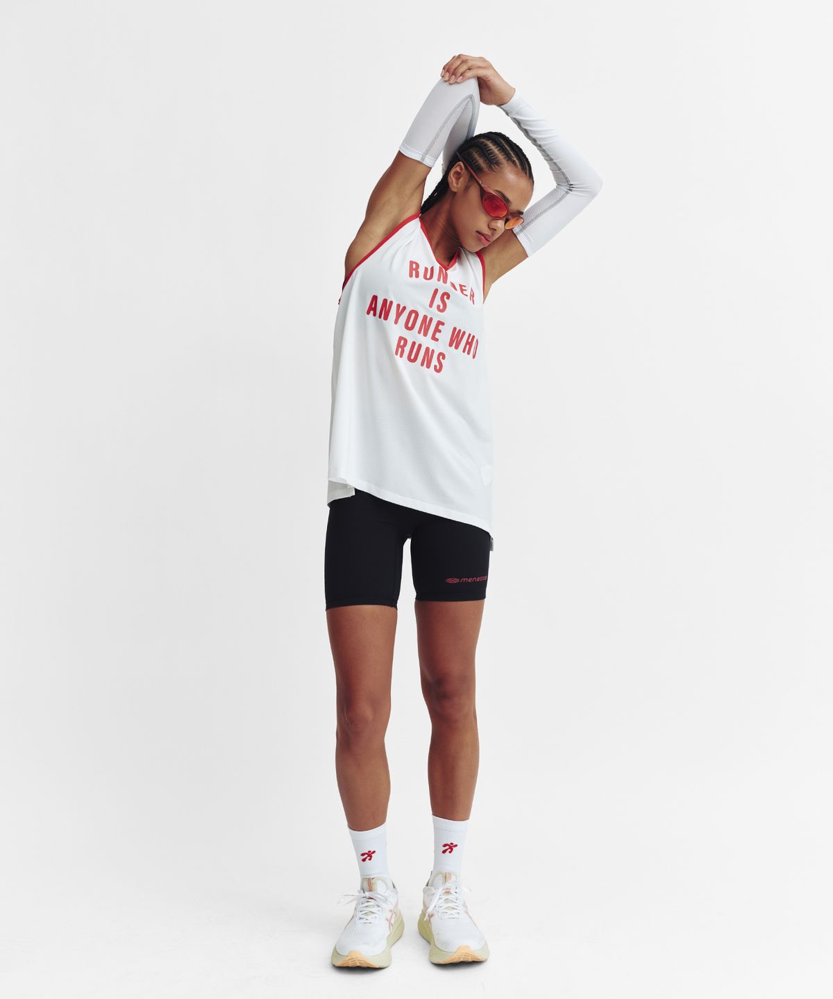 미나수(MENASOO) Flow Running Crew Socks_White