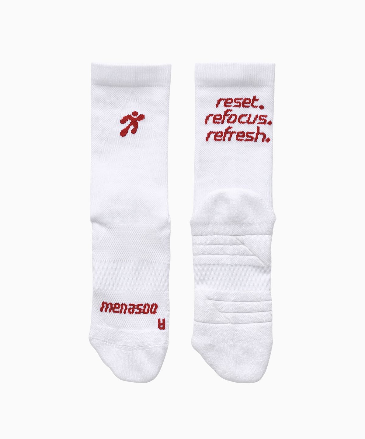미나수(MENASOO) Flow Running Crew Socks_White