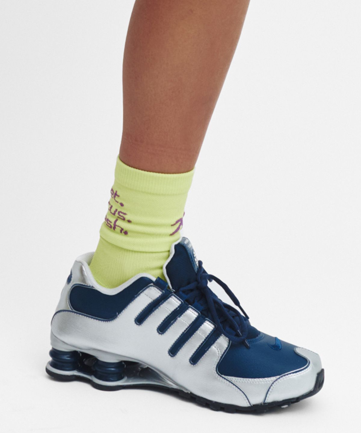 미나수(MENASOO) Flow Running Crew Socks_Lime