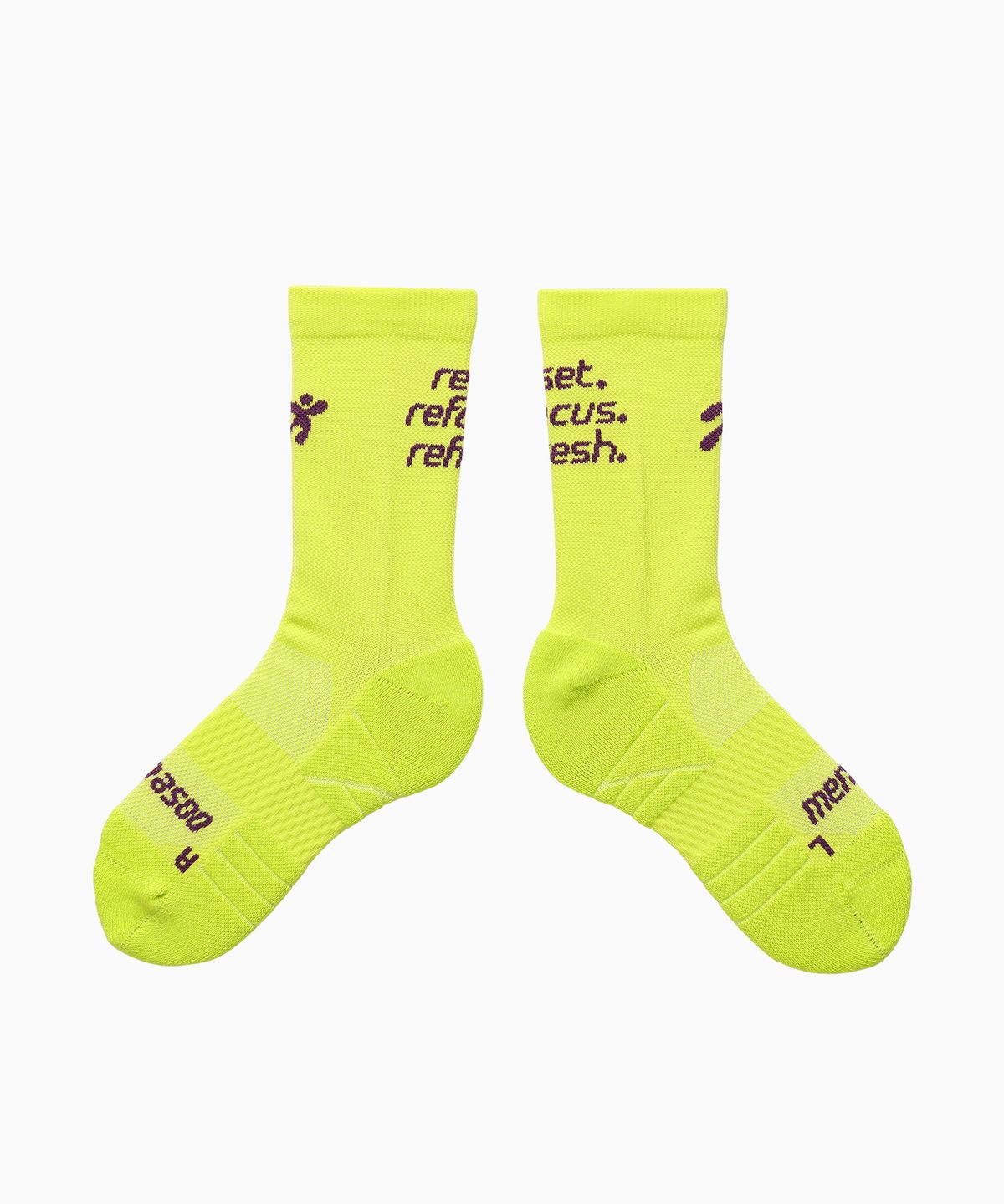 미나수(MENASOO) Flow Running Crew Socks_Lime