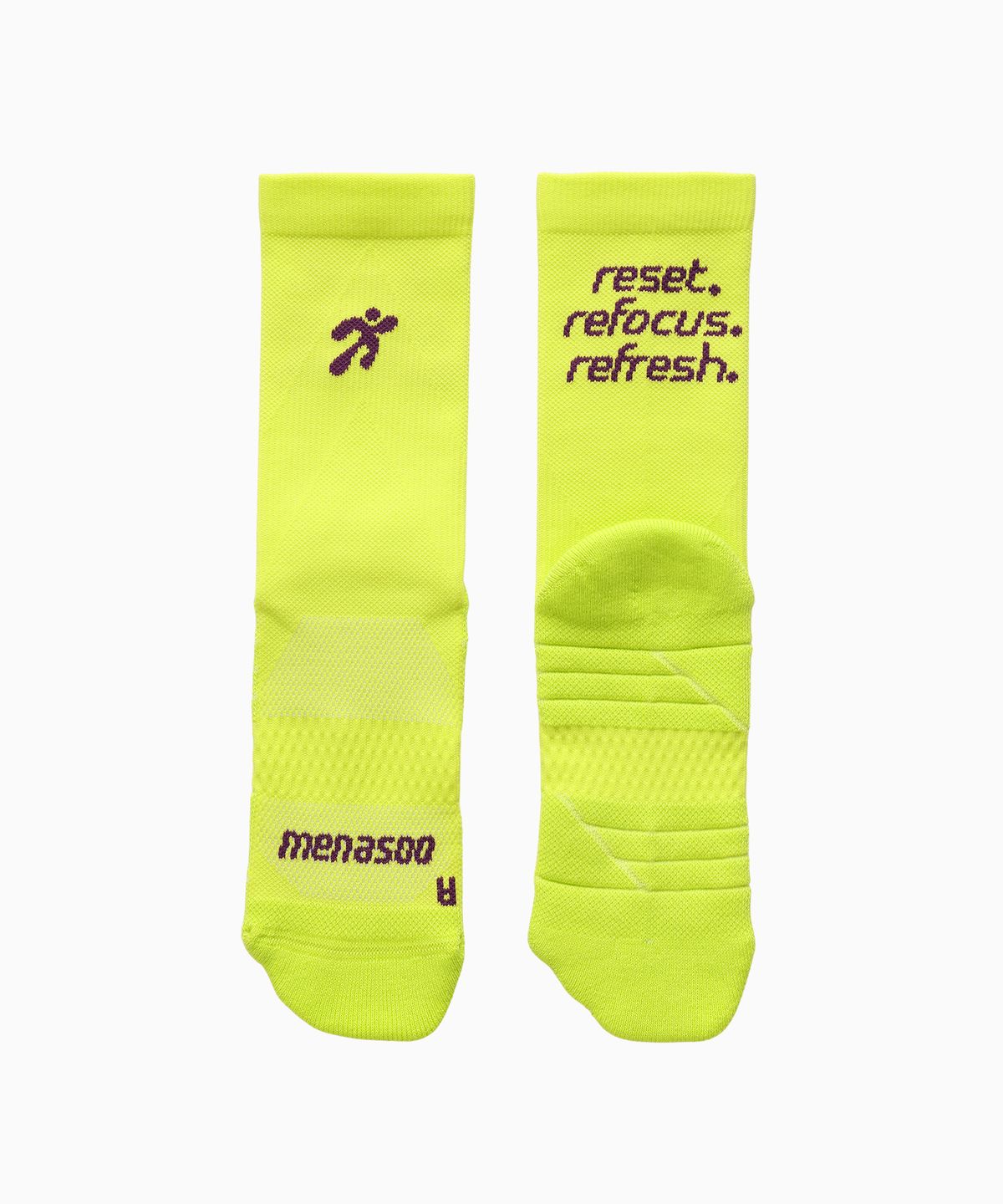 미나수(MENASOO) Flow Running Crew Socks_Lime