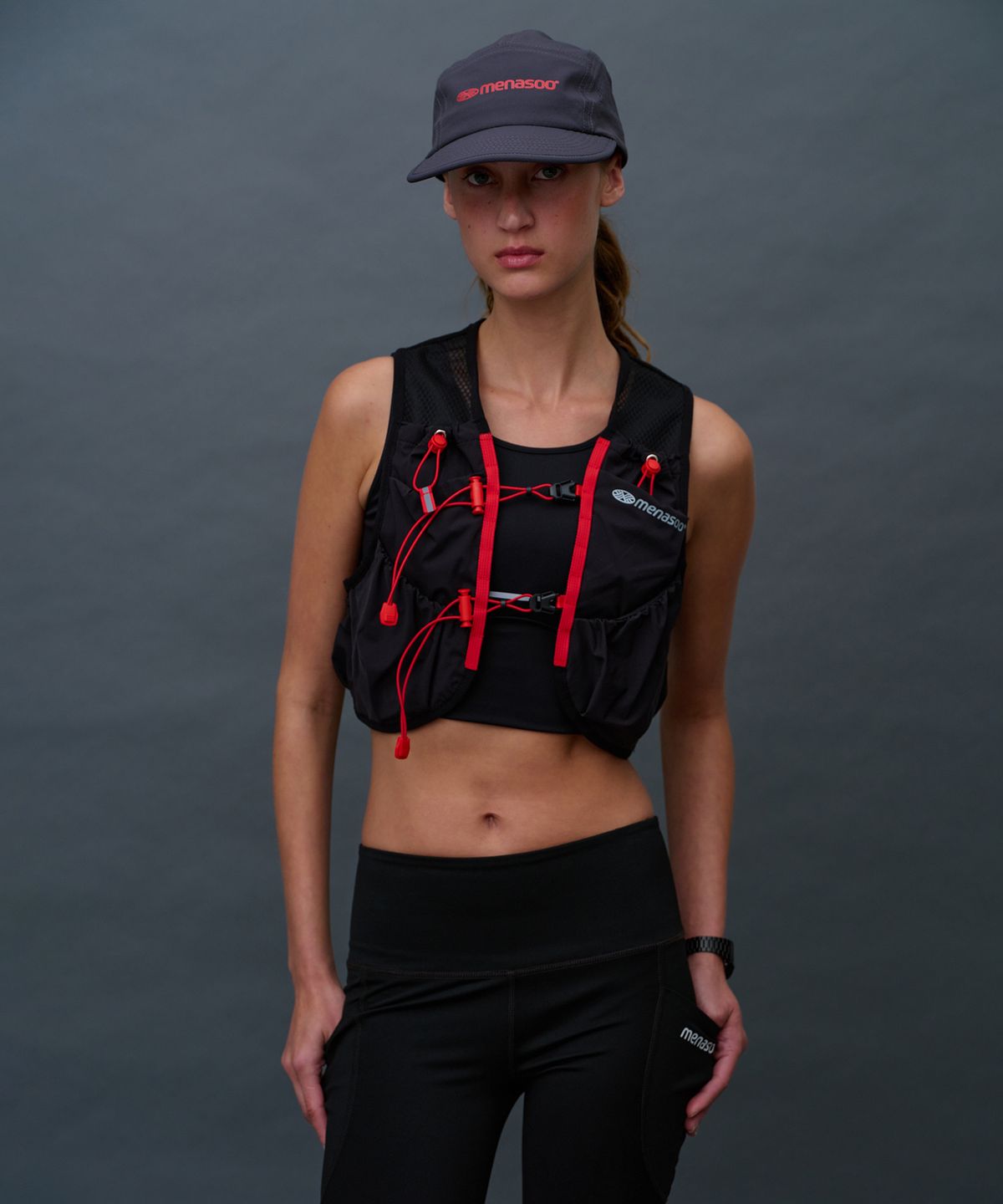 미나수(MENASOO) MNS Running Sports Short Brim Cap_Charcoal