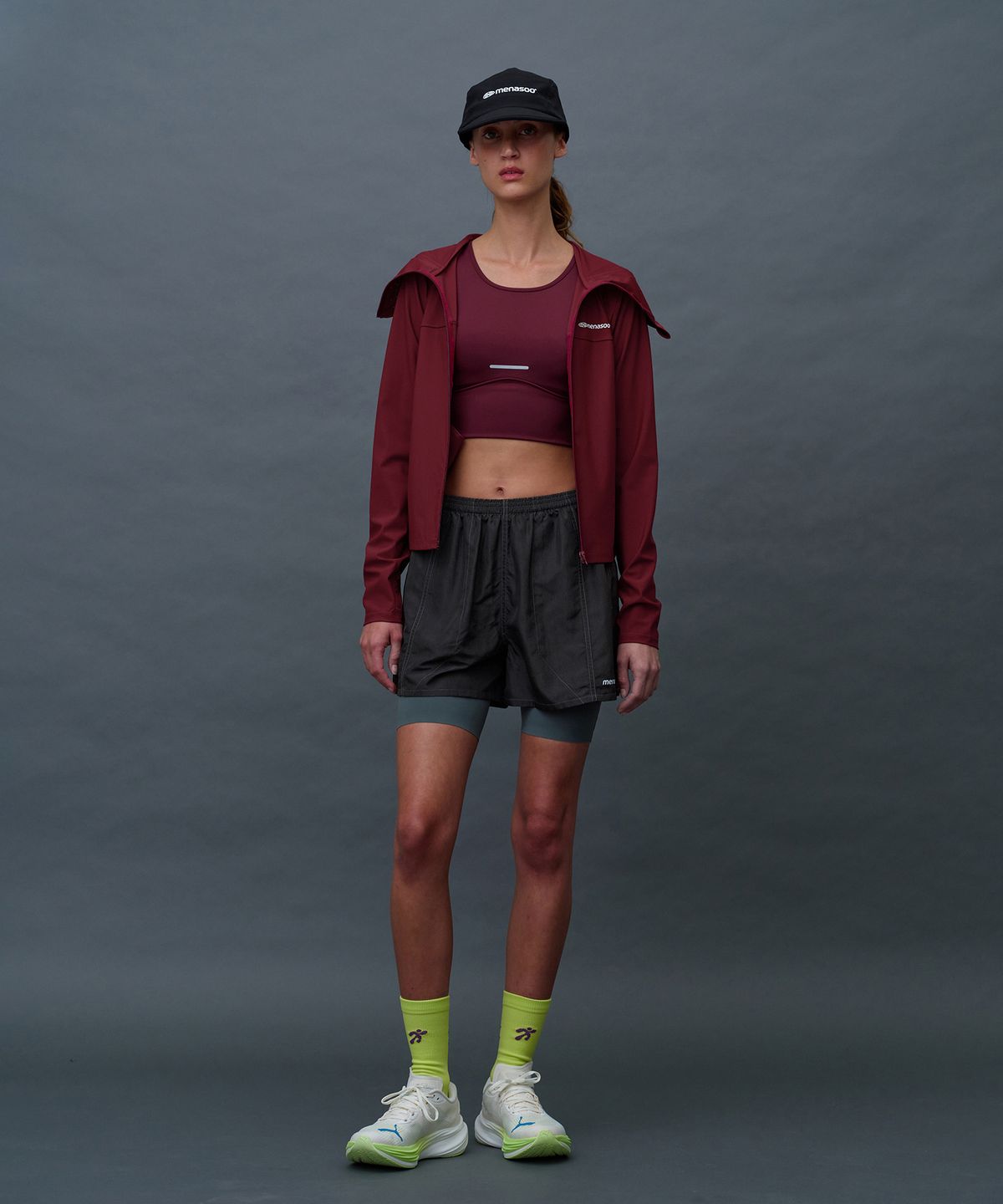 미나수(MENASOO) MNS Running Sports Short Brim Cap_Black