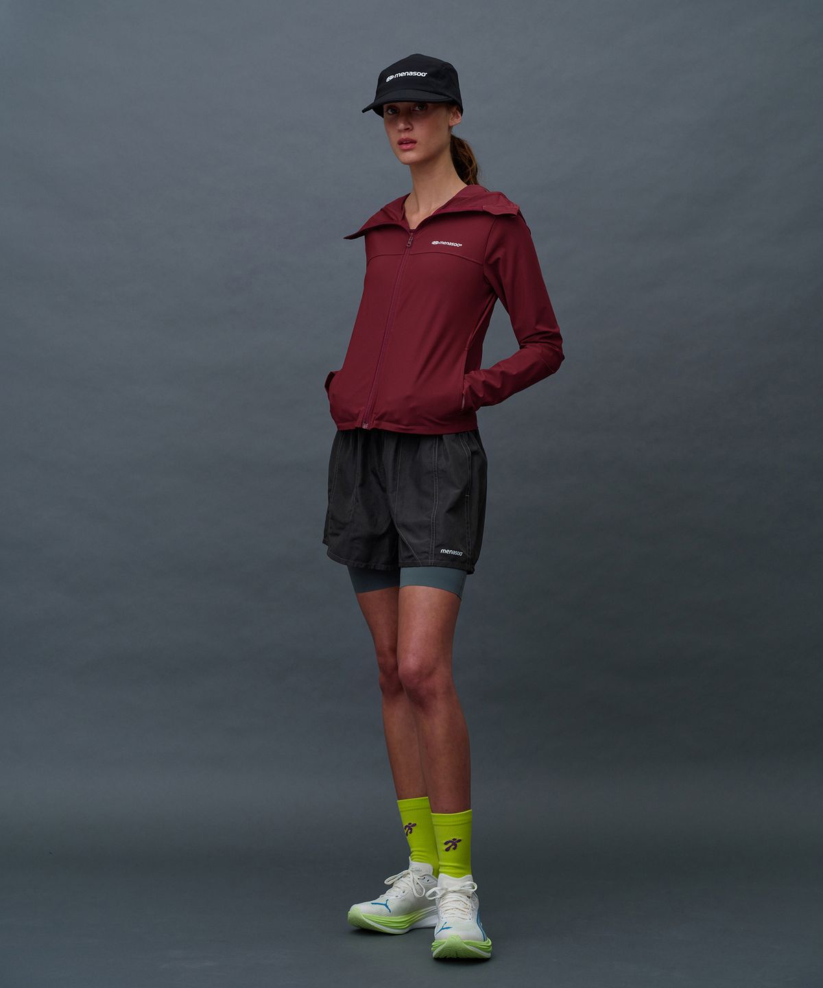 미나수(MENASOO) MNS Running Sports Short Brim Cap_Black