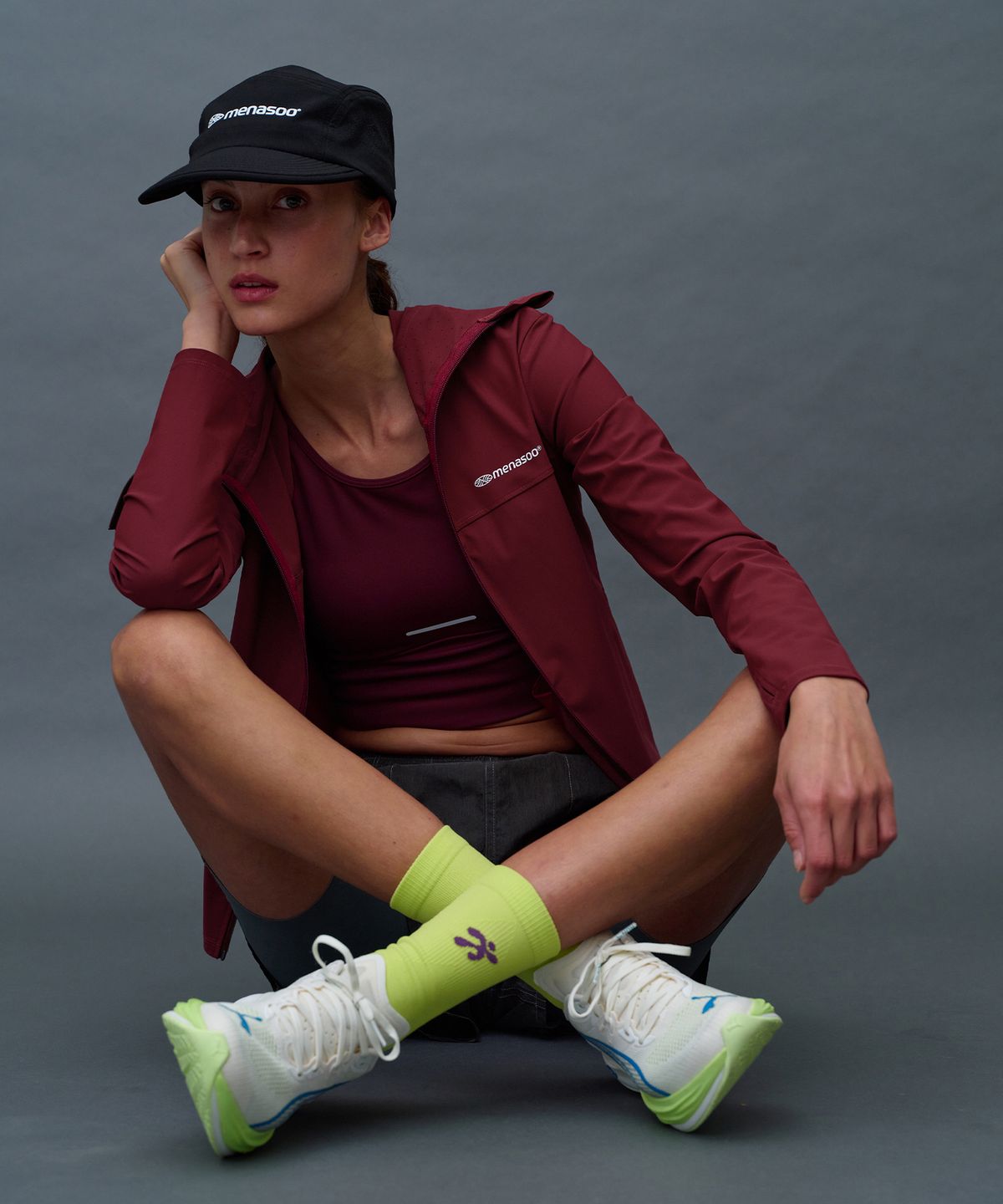 미나수(MENASOO) MNS Running Sports Short Brim Cap_Black