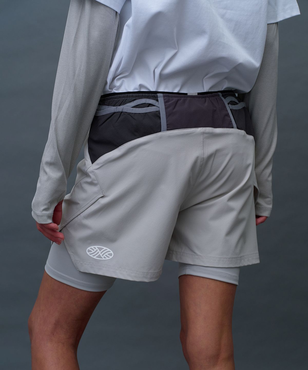 미나수(MENASOO) Unisex Multi Sport Two In One Running Shorts_Gray