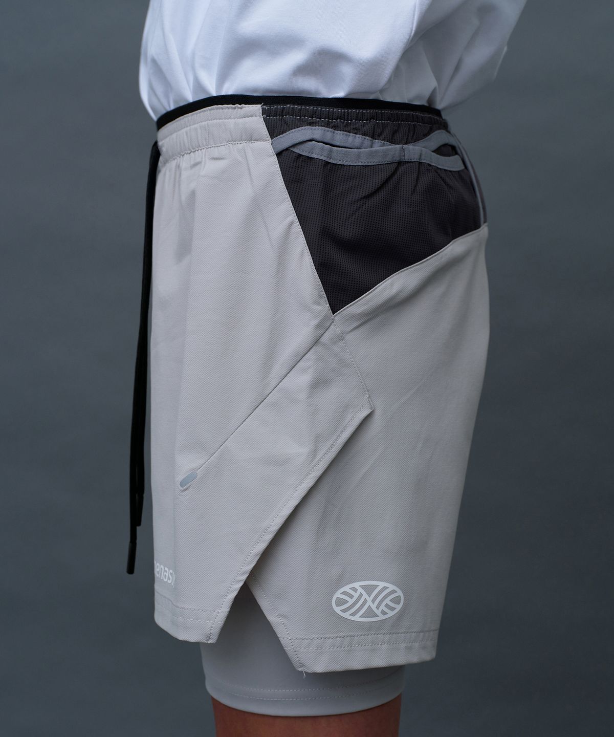 미나수(MENASOO) Unisex Multi Sport Two In One Running Shorts_Gray