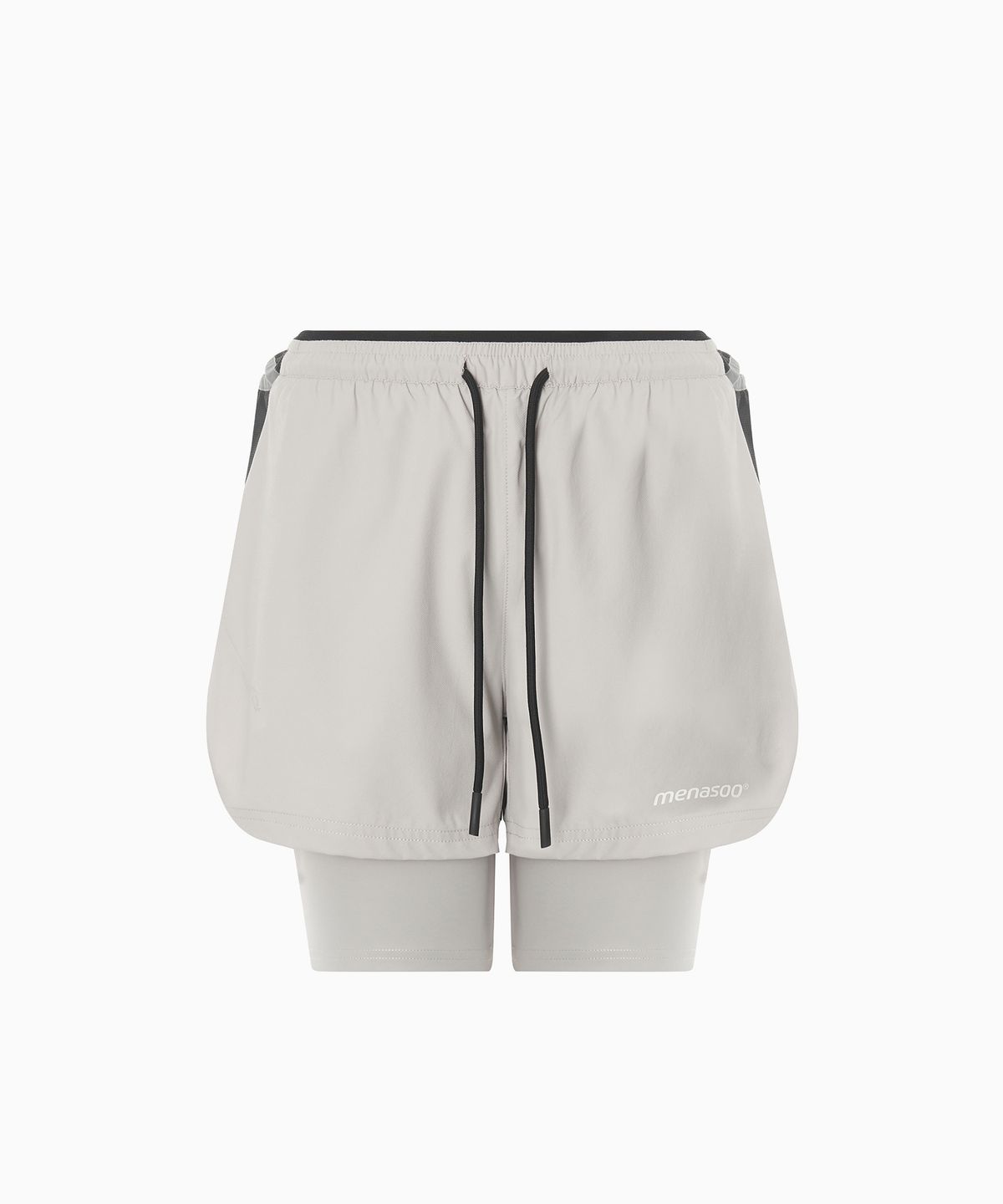 미나수(MENASOO) Unisex Multi Sport Two In One Running Shorts_Gray