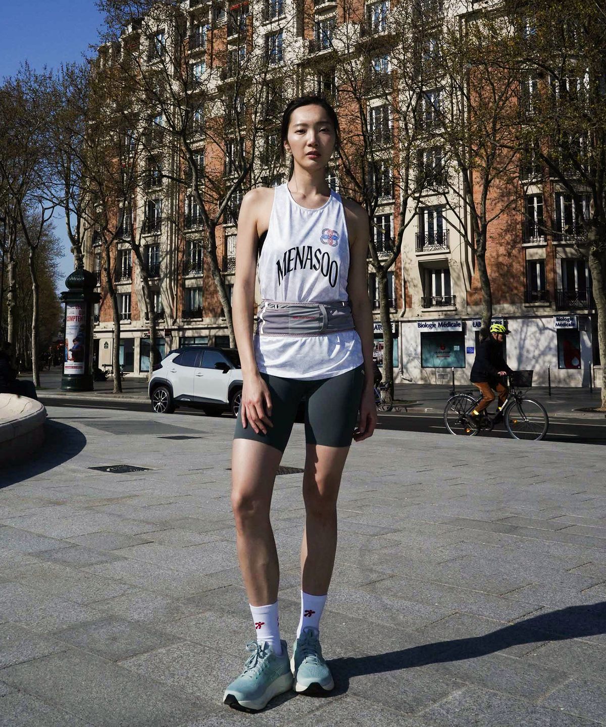 미나수(MENASOO) Unisex Icon Running Singlet_White