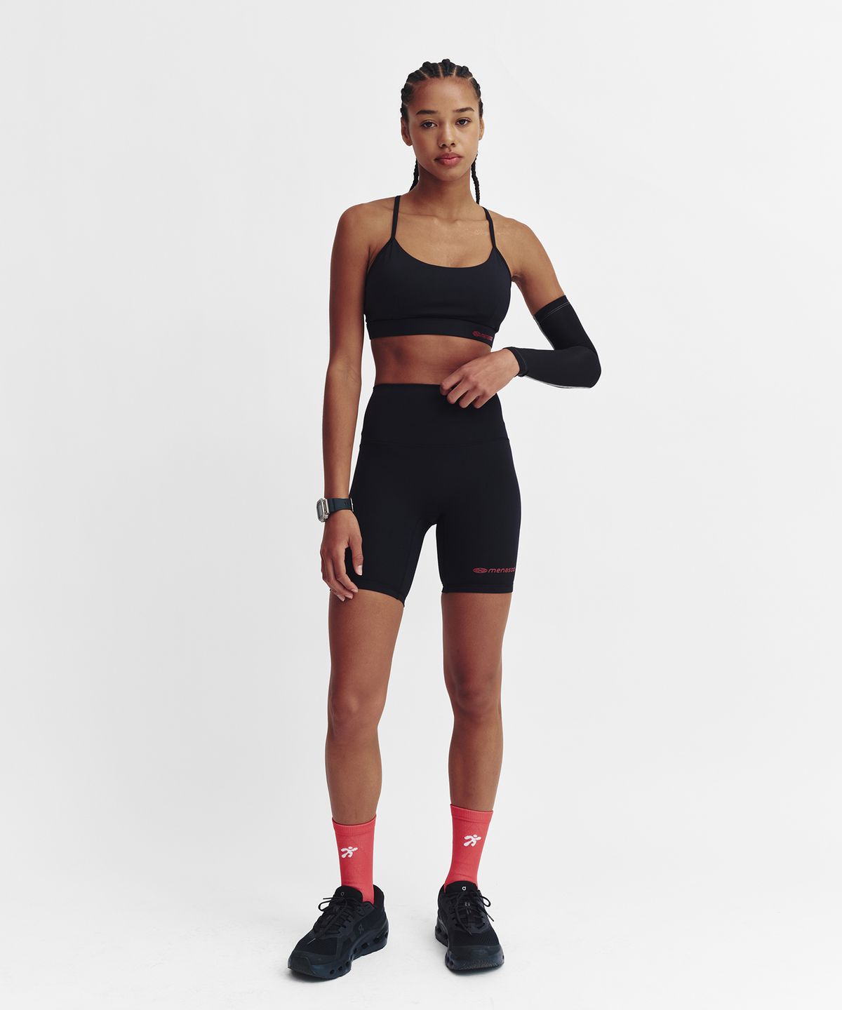 미나수(MENASOO) High Waisted Biker Leggings_Black