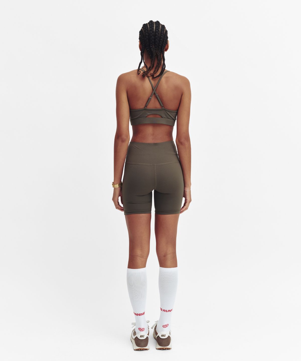 미나수(MENASOO) High Waisted Biker Leggings_Khaki