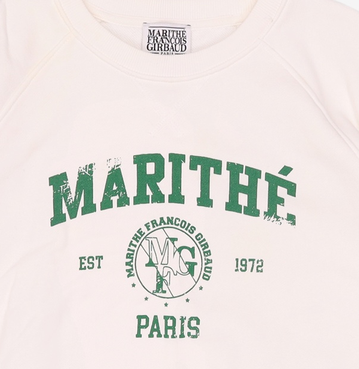 마리떼 프랑소와 저버(MARITHÉ + FRANҪOIS GIRBAUD) W VINTAGE COLLEGE LOGO SWEAT TEE off white S
