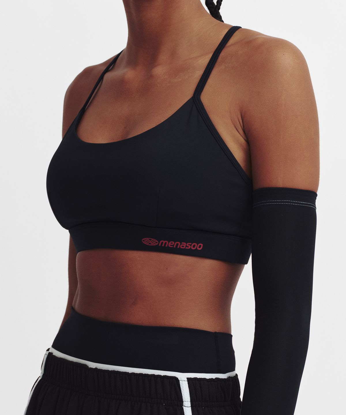 미나수(MENASOO) Cross Strap Bra Top_Black