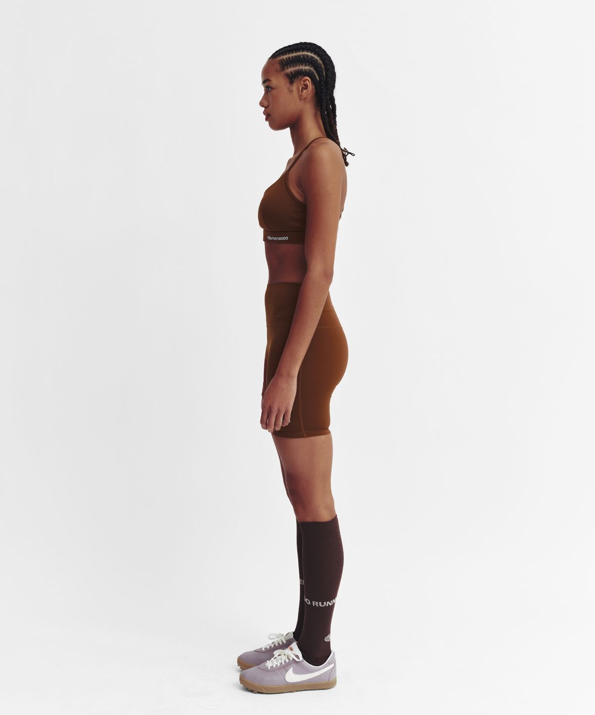 미나수(MENASOO) Cross Strap Bra Top_Brown