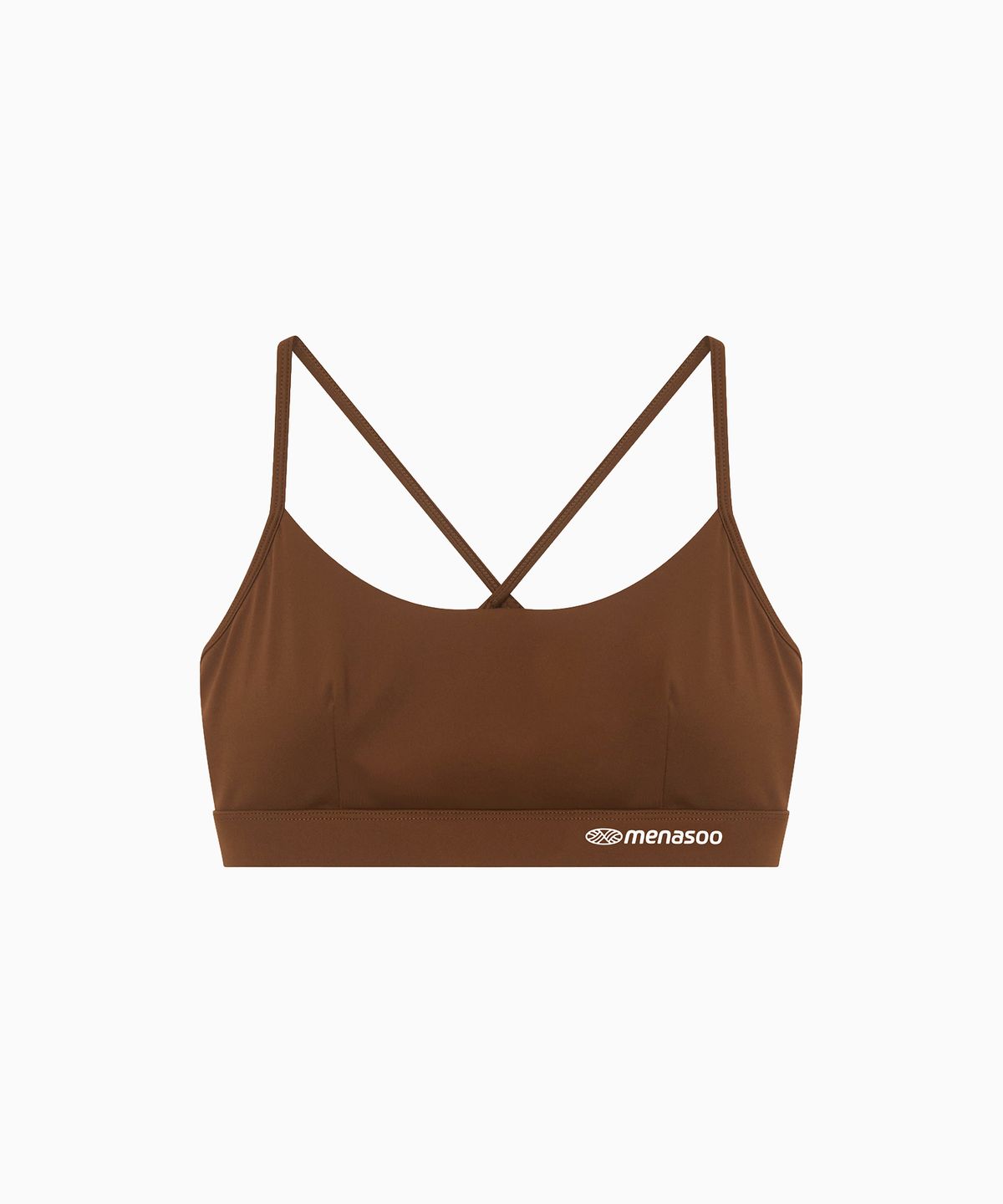 미나수(MENASOO) Cross Strap Bra Top_Brown
