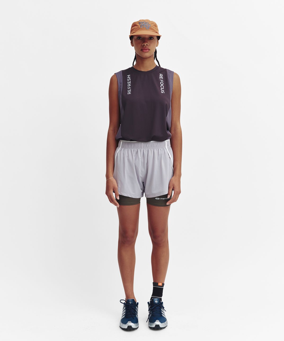 미나수(MENASOO) Mesh Runner Soft Shorts_Gray