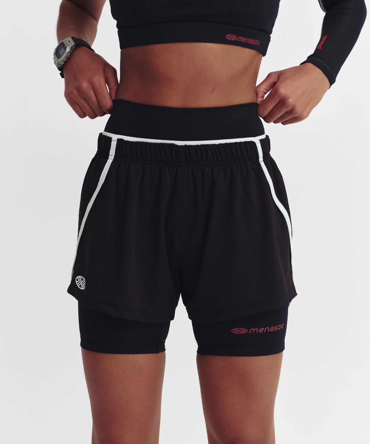 미나수(MENASOO) Mesh Runner Soft Shorts_Black