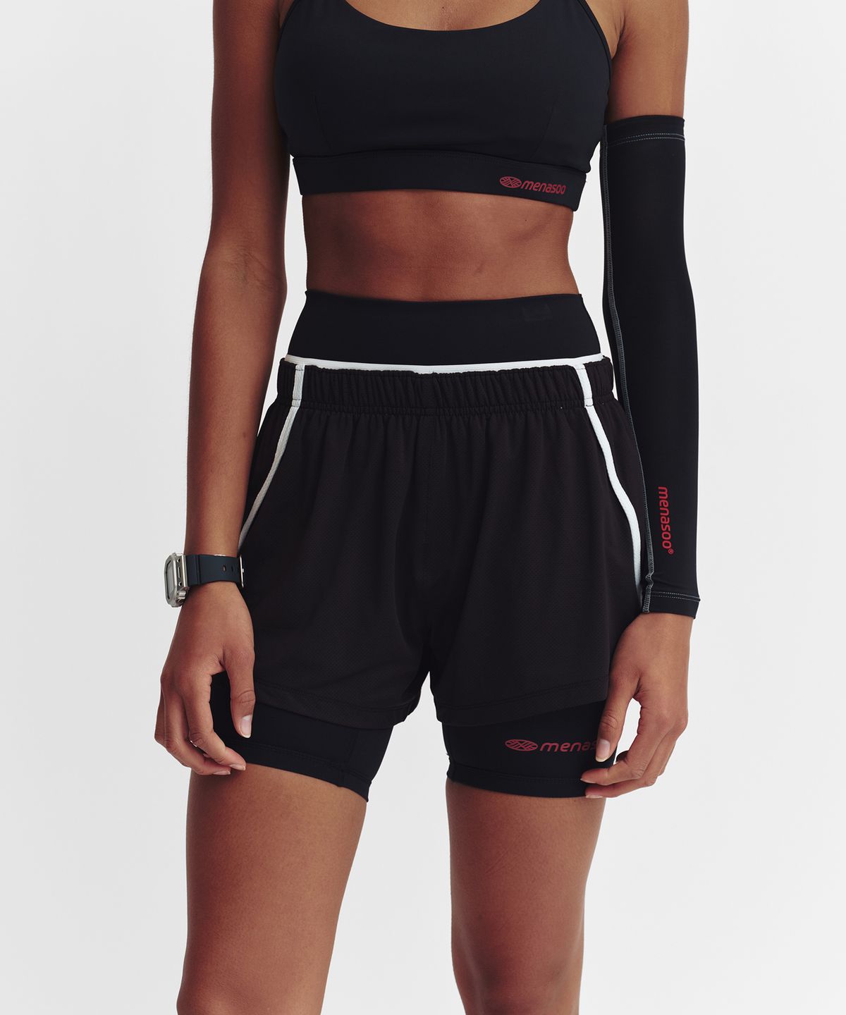 미나수(MENASOO) Mesh Runner Soft Shorts_Black