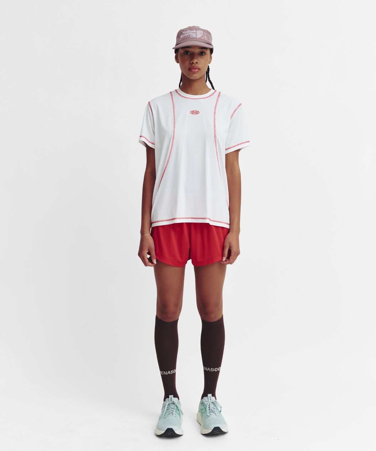 미나수(MENASOO) Mesh Runner Soft Shorts_Red