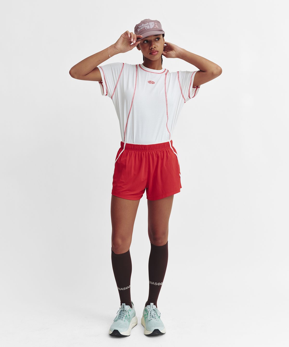 미나수(MENASOO) Mesh Runner Soft Shorts_Red