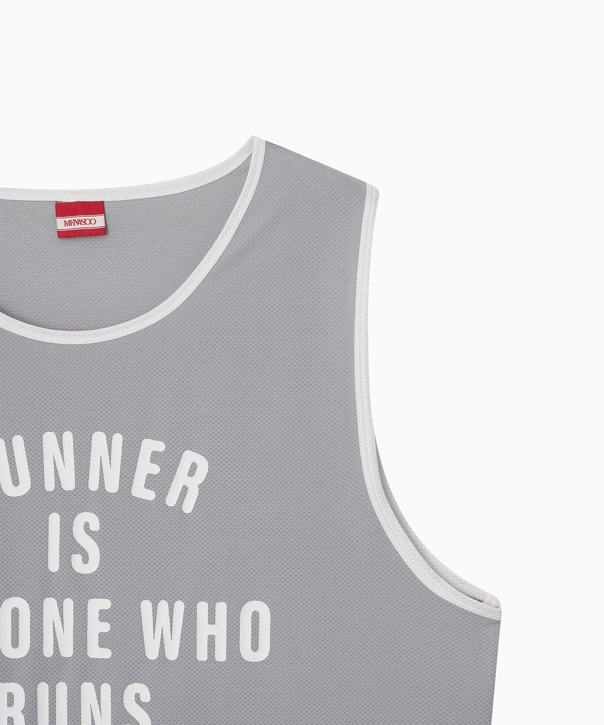 미나수(MENASOO) Mesh Runner Club Sleeveless Top_Gray