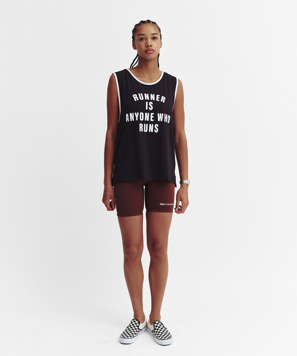 미나수(MENASOO) Mesh Runner Club Sleeveless Top_Black