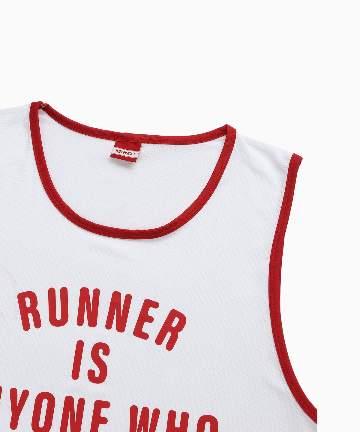 미나수(MENASOO) Mesh Runner Club Sleeveless Top_White