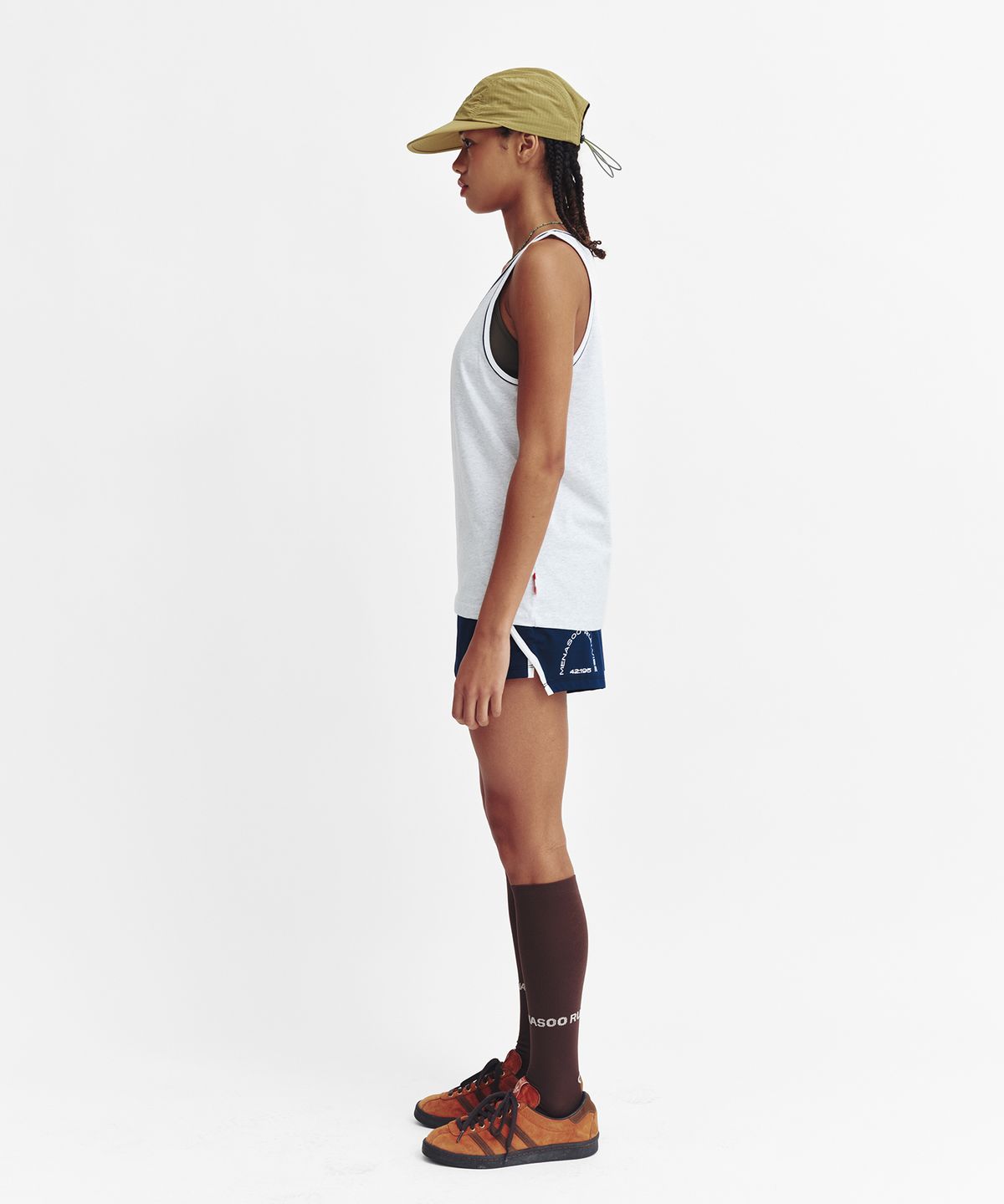 미나수(MENASOO) Signature Double Binding Sleeveless Top_Melange