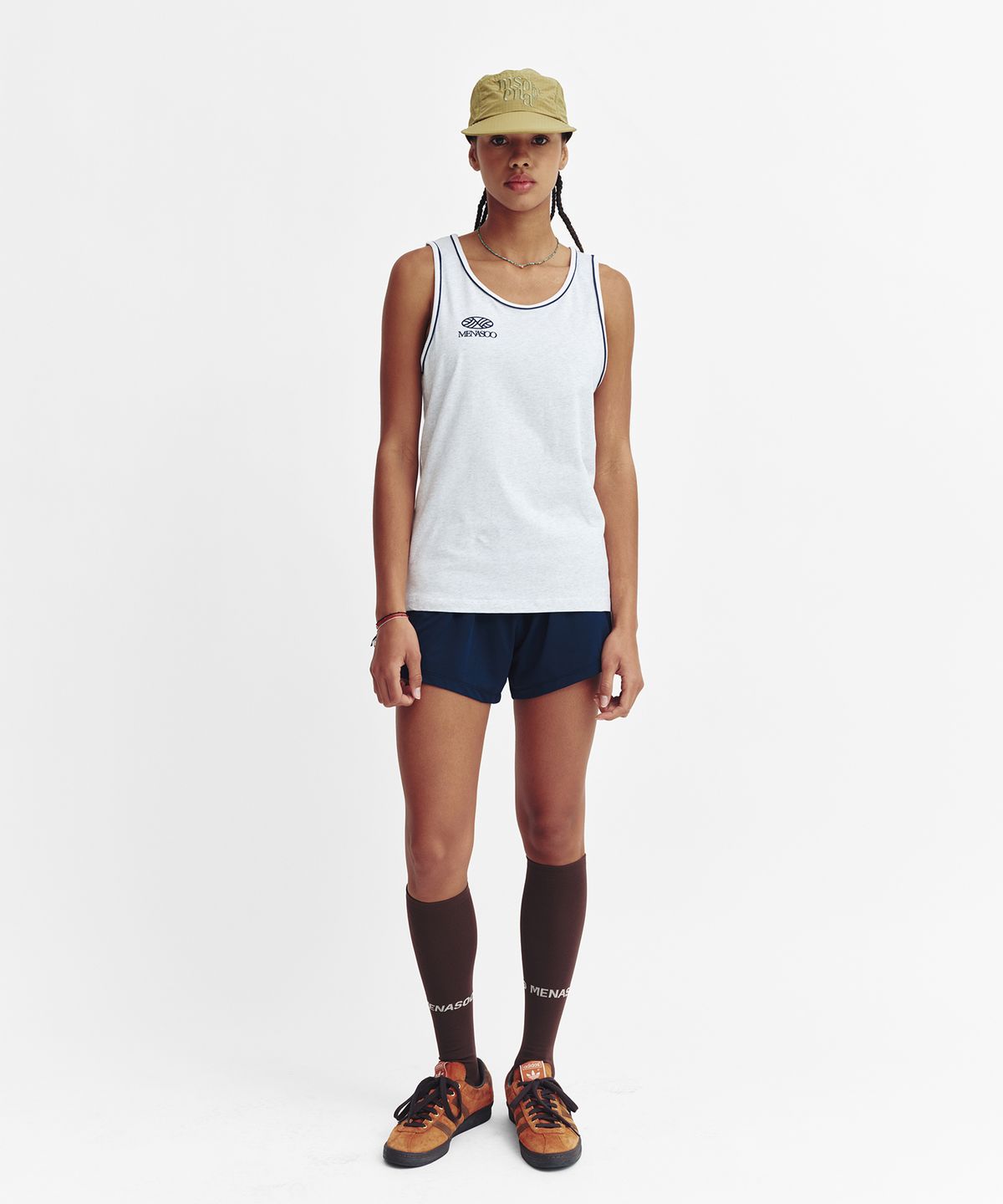 미나수(MENASOO) Signature Double Binding Sleeveless Top_Melange