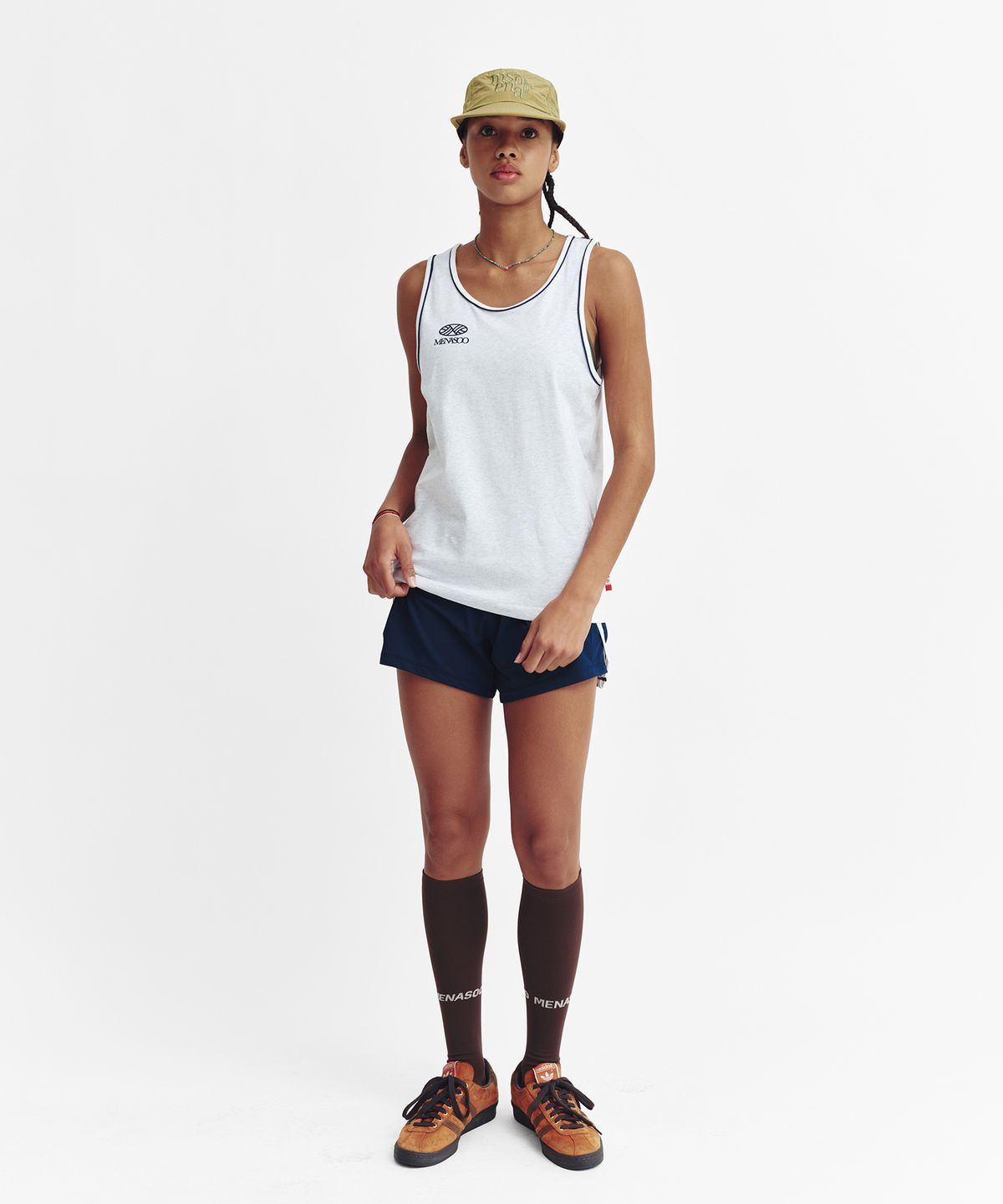 미나수(MENASOO) Signature Double Binding Sleeveless Top_Melange