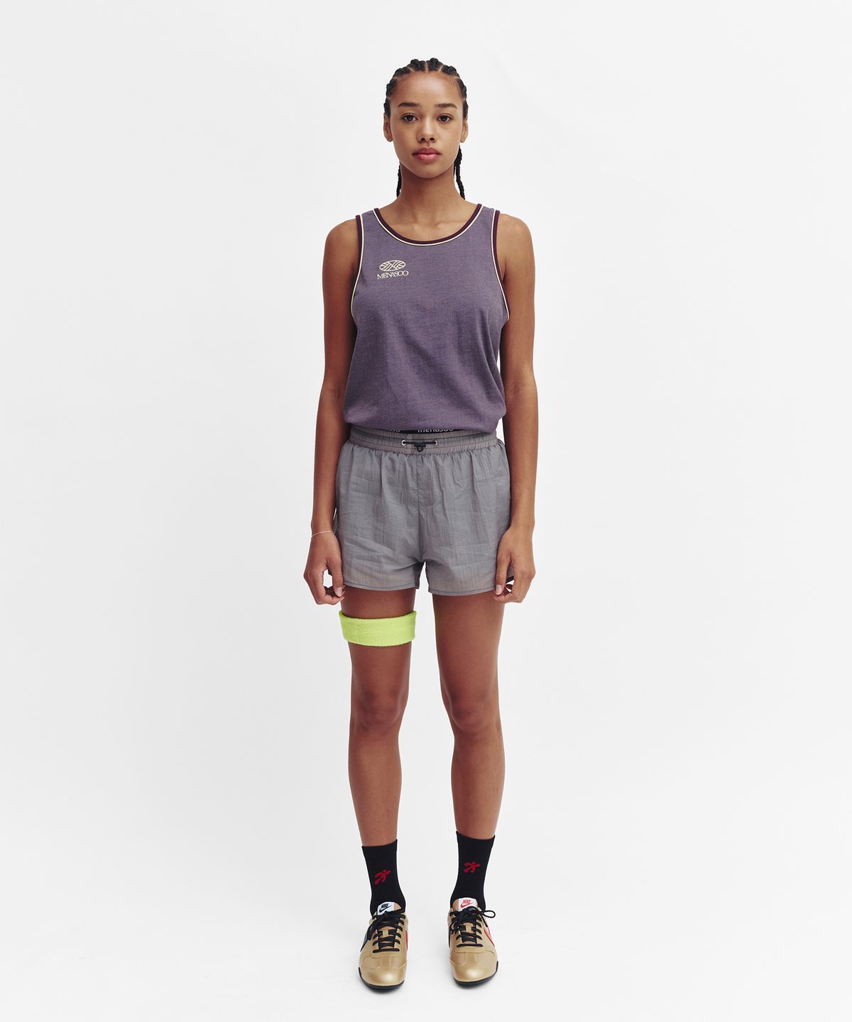 미나수(MENASOO) Signature Double Binding Sleeveless Top_Charcoal