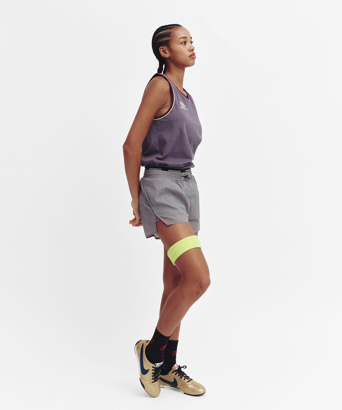 미나수(MENASOO) Signature Double Binding Sleeveless Top_Charcoal