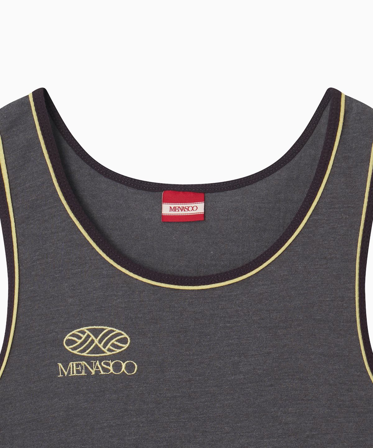 미나수(MENASOO) Signature Double Binding Sleeveless Top_Charcoal